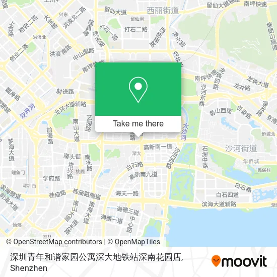 深圳青年和谐家园公寓深大地铁站深南花园店 map