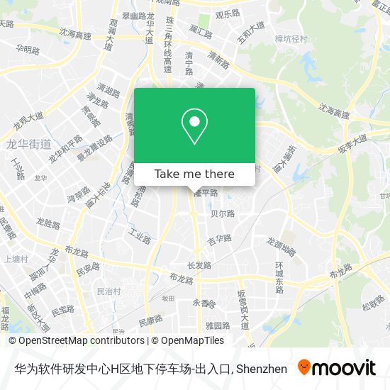 华为软件研发中心H区地下停车场-出入口 map