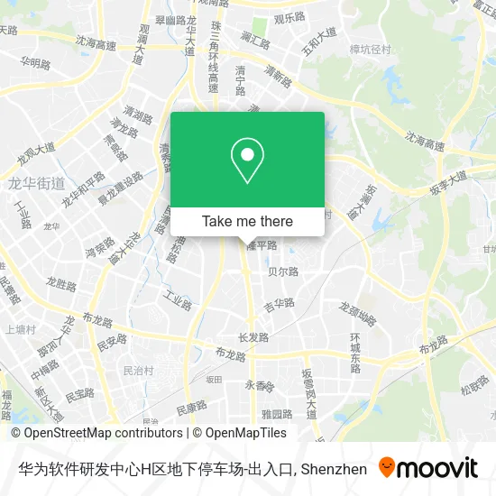 华为软件研发中心H区地下停车场-出入口 map