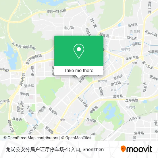 龙岗公安分局户证厅停车场-出入口 map