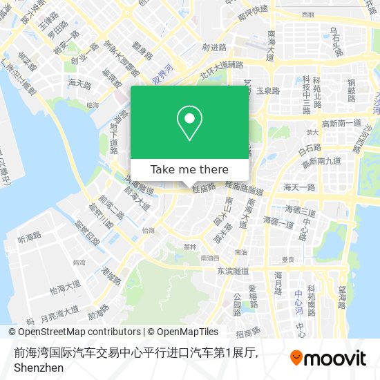 前海湾国际汽车交易中心平行进口汽车第1展厅 map