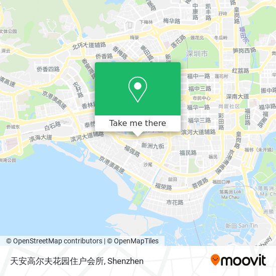 天安高尔夫花园住户会所 map