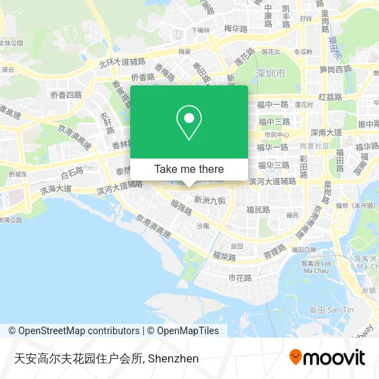 天安高尔夫花园住户会所 map