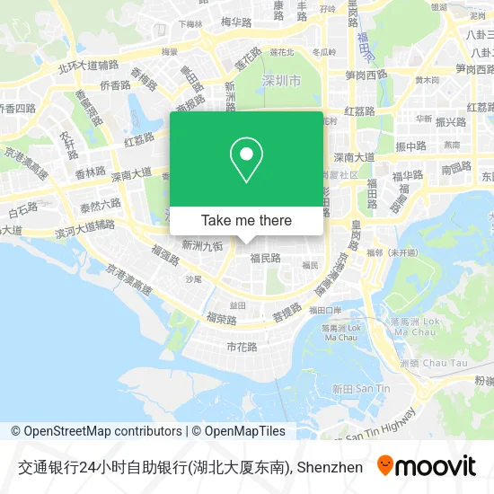 交通银行24小时自助银行(湖北大厦东南) map