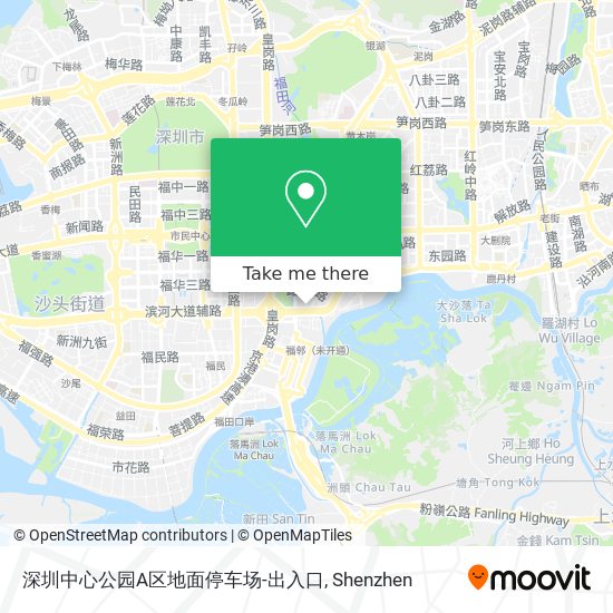深圳中心公园A区地面停车场-出入口 map