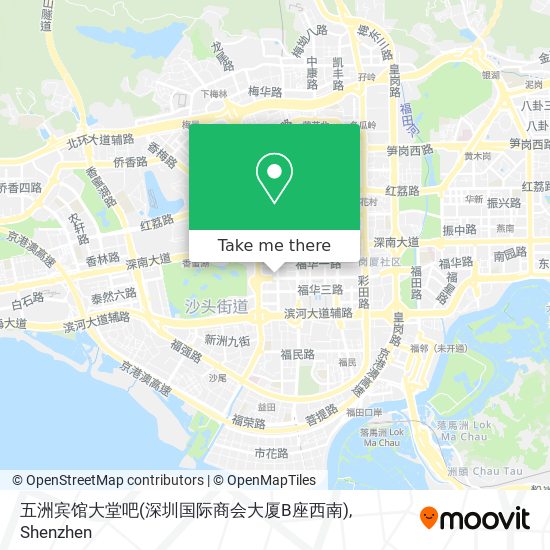 五洲宾馆大堂吧(深圳国际商会大厦B座西南) map