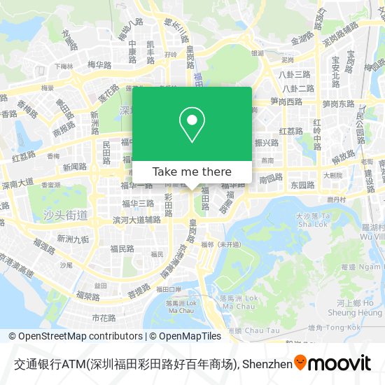 交通银行ATM(深圳福田彩田路好百年商场) map