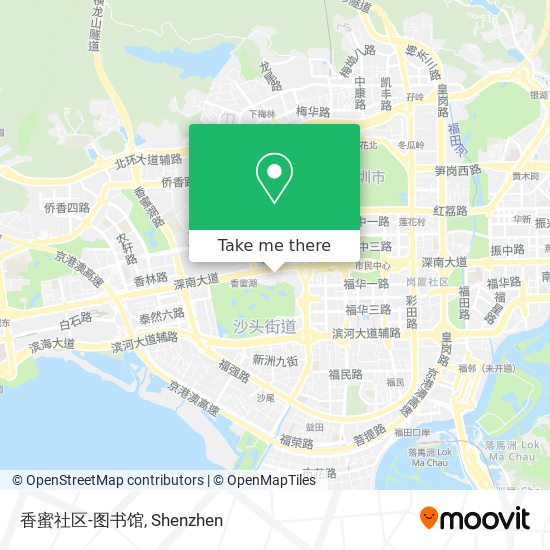 香蜜社区-图书馆 map