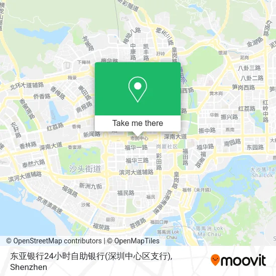 东亚银行24小时自助银行(深圳中心区支行) map