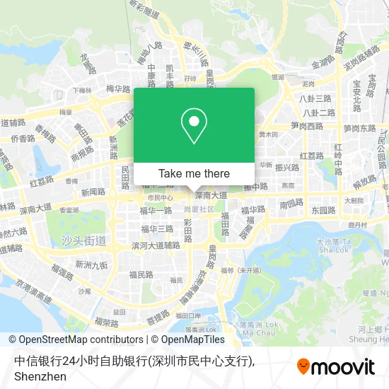 中信银行24小时自助银行(深圳市民中心支行) map