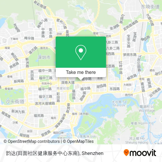 韵达(田面社区健康服务中心东南) map