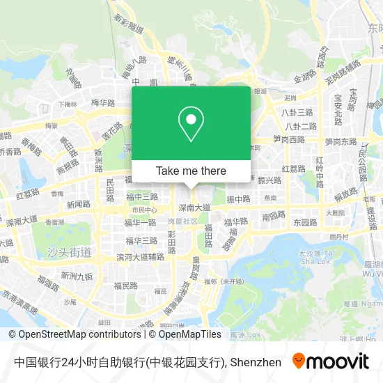 中国银行24小时自助银行(中银花园支行) map