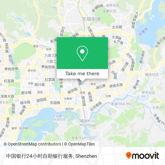 中国银行24小时自助银行服务 map