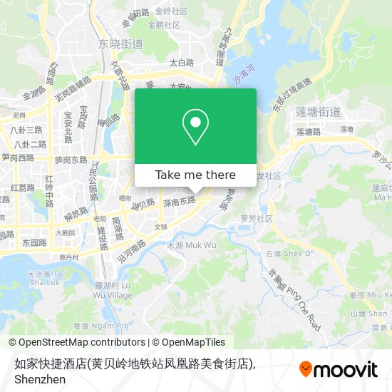 如家快捷酒店(黄贝岭地铁站凤凰路美食街店) map