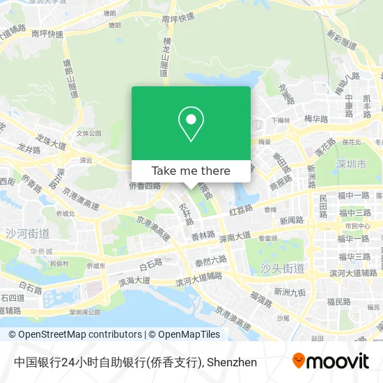 中国银行24小时自助银行(侨香支行) map