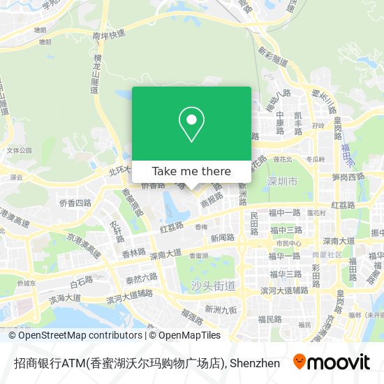 招商银行ATM(香蜜湖沃尔玛购物广场店) map