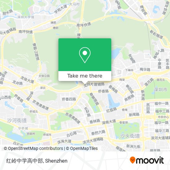 红岭中学高中部 map