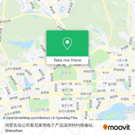 润普实业公司索尼家用电子产品深圳特约维修站 map