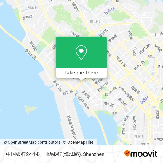 中国银行24小时自助银行(海城路) map