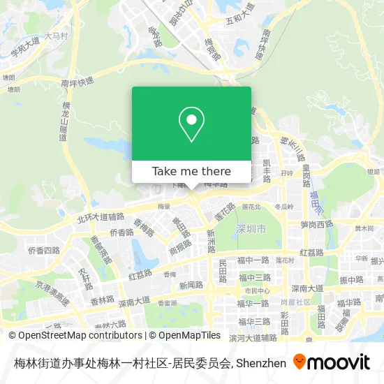 梅林街道办事处梅林一村社区-居民委员会 map