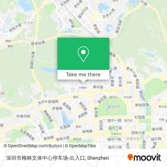 深圳市梅林文体中心停车场-出入口 map