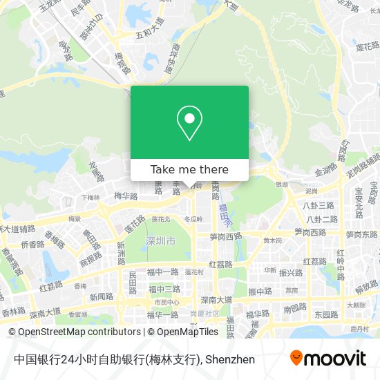 中国银行24小时自助银行(梅林支行) map