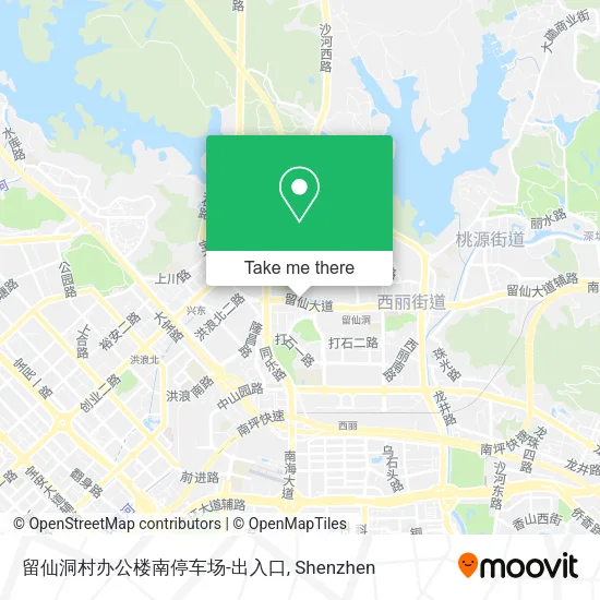 留仙洞村办公楼南停车场-出入口 map