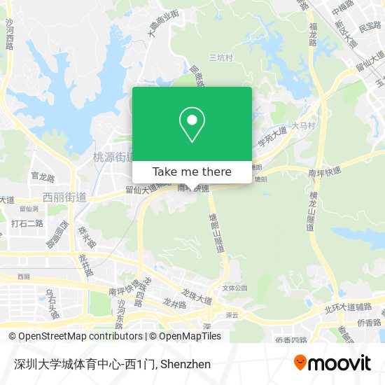 深圳大学城体育中心-西1门 map