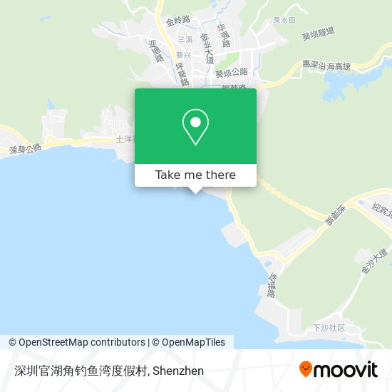 深圳官湖角钓鱼湾度假村 map