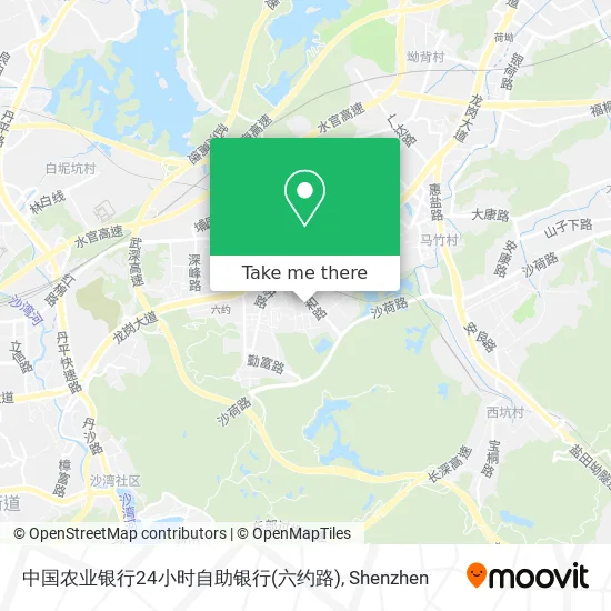 中国农业银行24小时自助银行(六约路) map