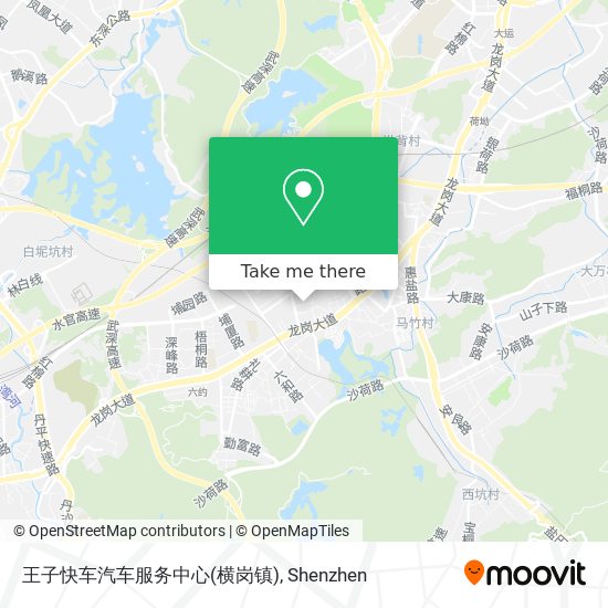 王子快车汽车服务中心(横岗镇) map