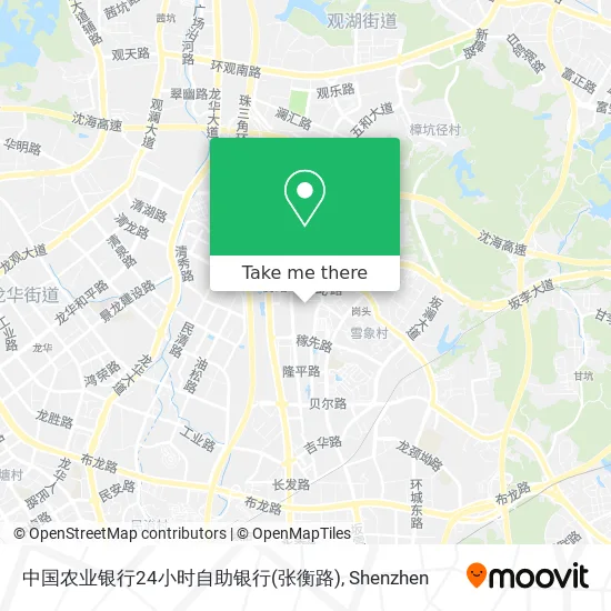 中国农业银行24小时自助银行(张衡路) map