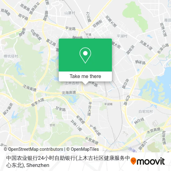 中国农业银行24小时自助银行(上木古社区健康服务中心东北) map
