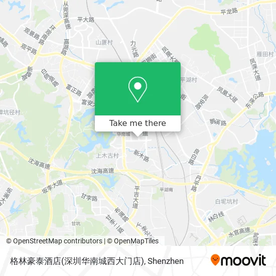 格林豪泰酒店(深圳华南城西大门店) map