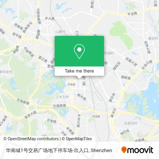 华南城1号交易广场地下停车场-出入口 map