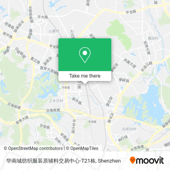 华南城纺织服装原辅料交易中心-T21栋 map