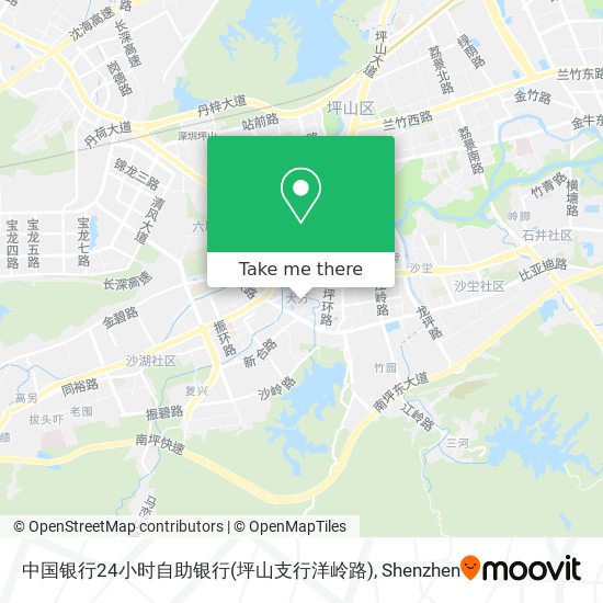 中国银行24小时自助银行(坪山支行洋岭路) map