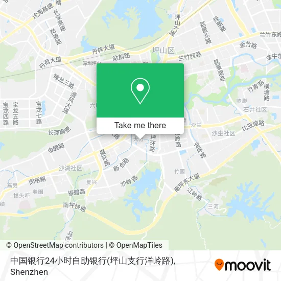 中国银行24小时自助银行(坪山支行洋岭路) map