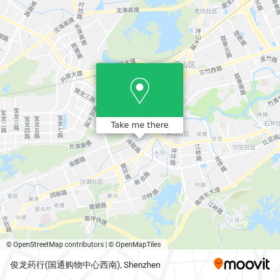 俊龙药行(国通购物中心西南) map