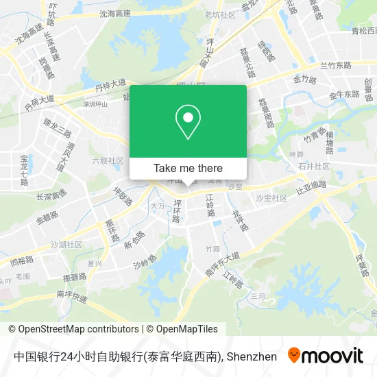 中国银行24小时自助银行(泰富华庭西南) map