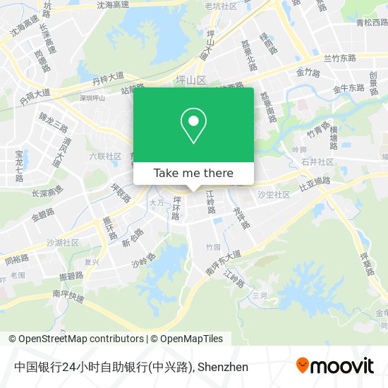 中国银行24小时自助银行(中兴路) map