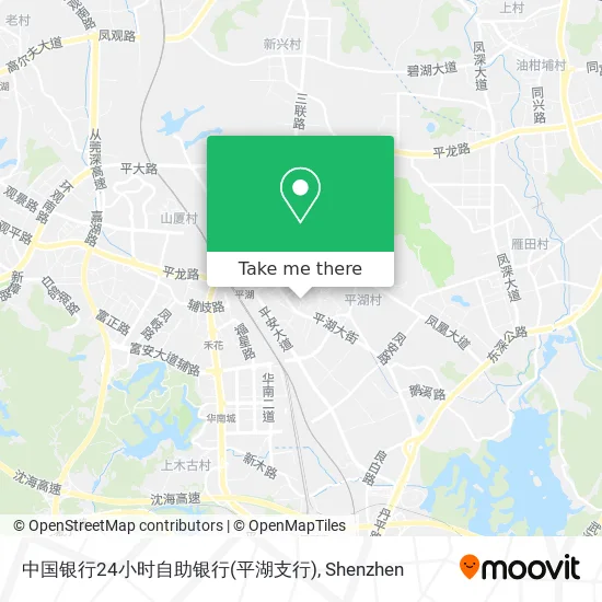 中国银行24小时自助银行(平湖支行) map