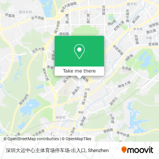 深圳大运中心主体育场停车场-出入口 map