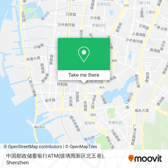 中国邮政储蓄银行ATM(玻璃围新区北五巷) map