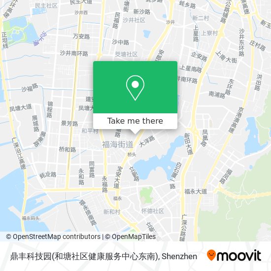 鼎丰科技园(和塘社区健康服务中心东南) map