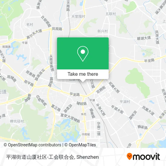 平湖街道山厦社区-工会联合会 map
