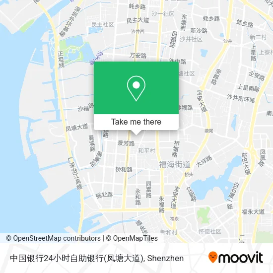 中国银行24小时自助银行(凤塘大道) map