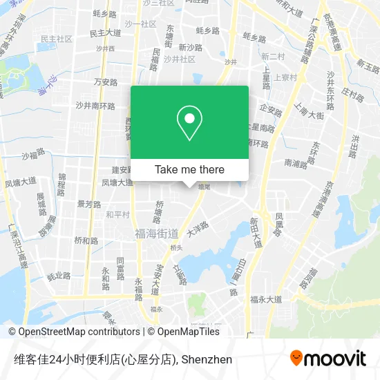 维客佳24小时便利店(心屋分店) map