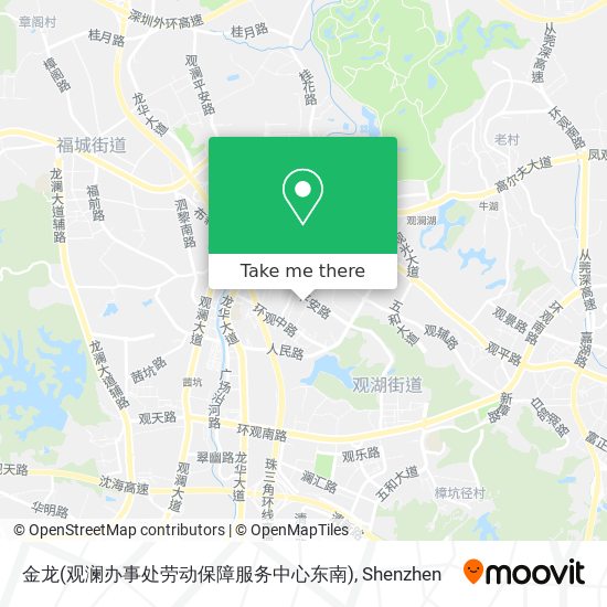 金龙(观澜办事处劳动保障服务中心东南) map