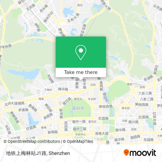 地铁上梅林站J1路 map